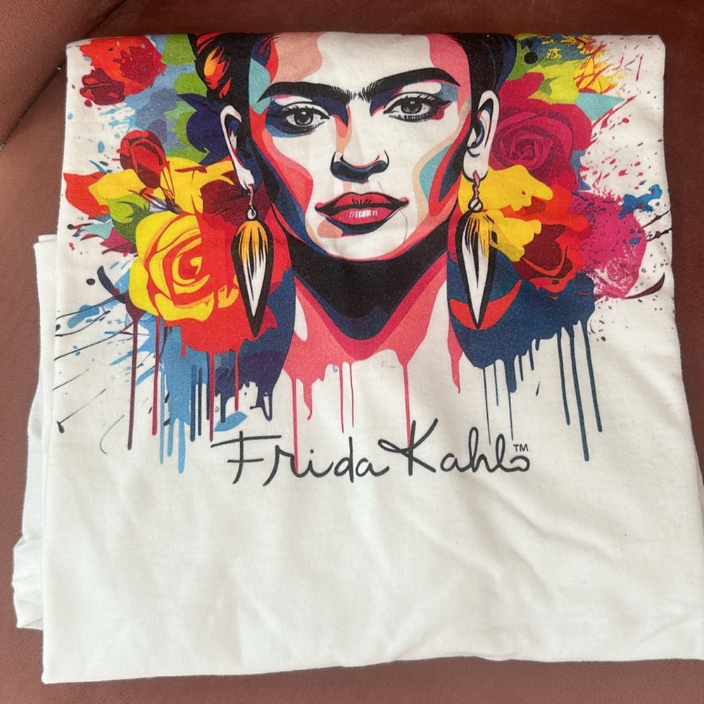 ARTSY WHITE FRIDA KAHLO T-SHIRT| NEW - Picture 6 of 9